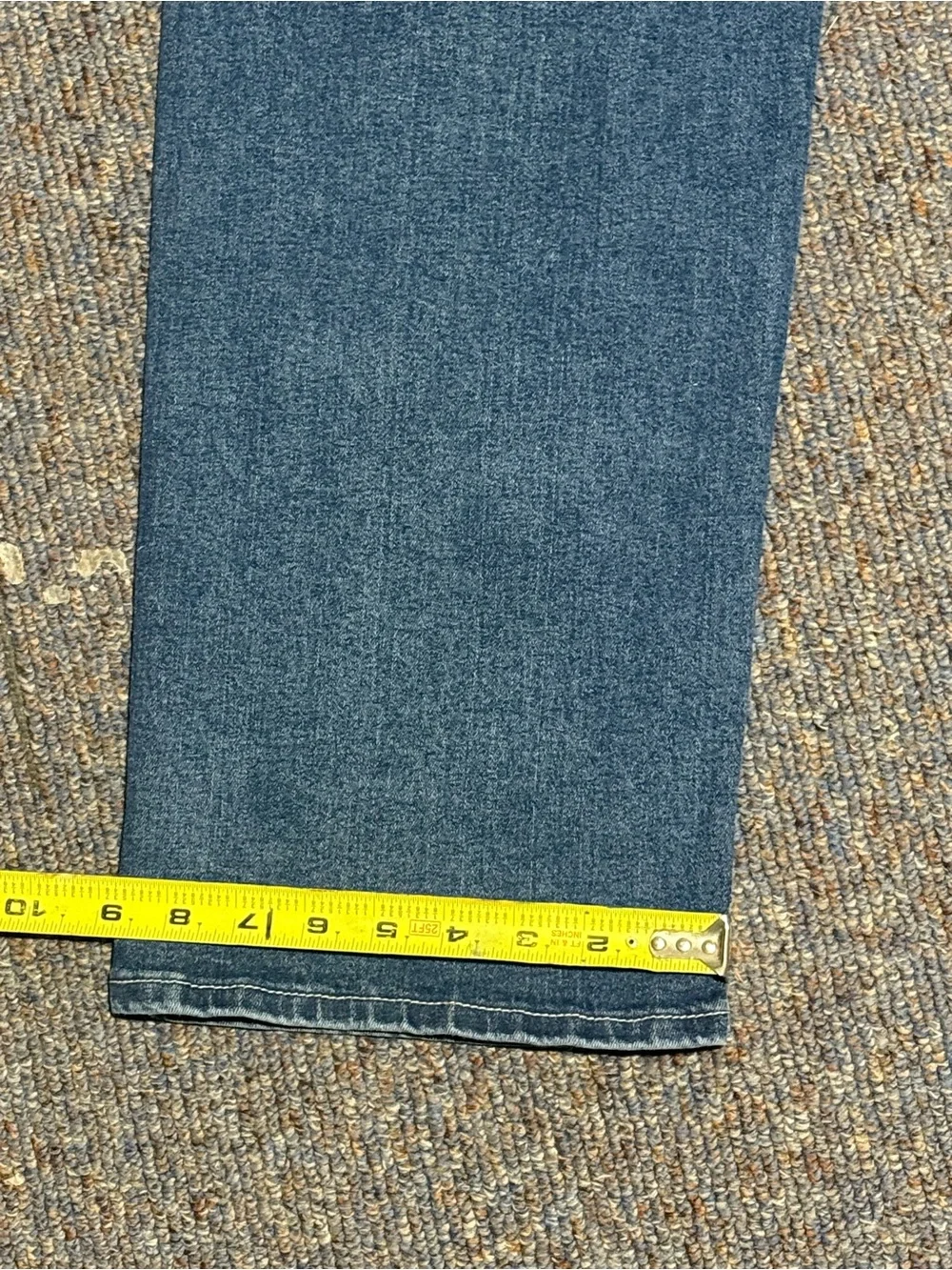 True Religion Men's Blue Jeans with Turquoise Script Patch